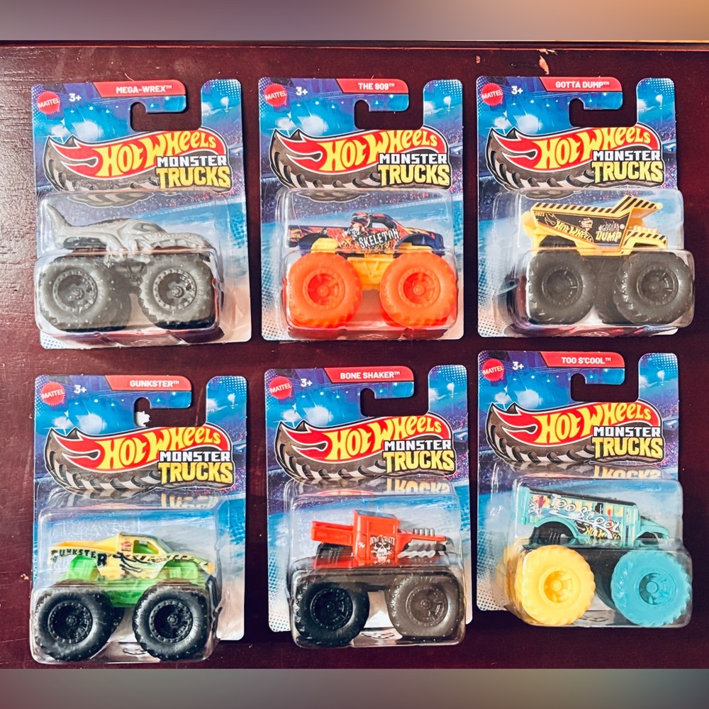 Full Set of 6 Mini Hot Wheels Monster Trucks 1:70